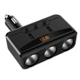 thumbnail image 1 of 3 Socket Cigarette Lighter Splitter Power Adapter ,Dual USB Port with 12V,24V Voltage Display Compatible for Multiple Smartphones BLACK, 1 of 8