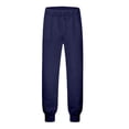thumbnail image 4 of HOWPAY Baggy Sweatpants for Men Solid Color Straight Leg Casual Loose Fit Jogger Pants with Pockets and Drawstring Lightweight Sweat Pants Navy M, 4 of 9