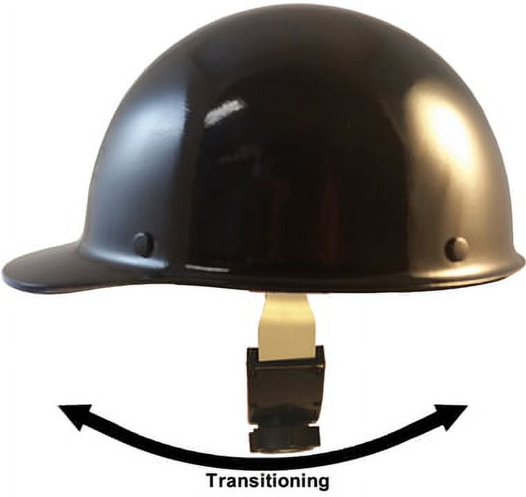 MSA Skull Guard Hard Hat - Fiberglass Cap Style With Swing Suspension - Custom Black Color