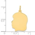 thumbnail image 2 of FJC Finejewelers 14k Yellow Gold Plain Medium .018 Gauge Facing Left Engravable Girl Head Charm, 2 of 2