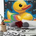 thumbnail image 2 of RKSupls Tapestry Wall Hanging Art, Yellow Rubber Duck Rainbow Float Tapestry Decoration for Daily Bedroom, Dorm, Living Room, Apartment Hallway Home Decor, 2 of 5