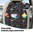 thumbnail image 5 of Xecao Hand Drawn Colorful Fishes Pattern Car Seat Back Protector 2 Pack Large Capacity Pocket, Kick Mats Back Seat Protector, 5 of 8