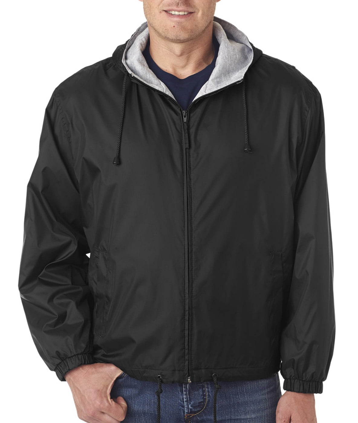 UltraClub Fleece-Lined Hooded Jacket (8915) Black, 4XL - Walmart.com