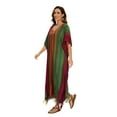 thumbnail image 5 of Beautybatik Multicoloured Women Stripe Caftan Kaftan Loungewear Maxi Plus Size Long Dress 3X, 5 of 6