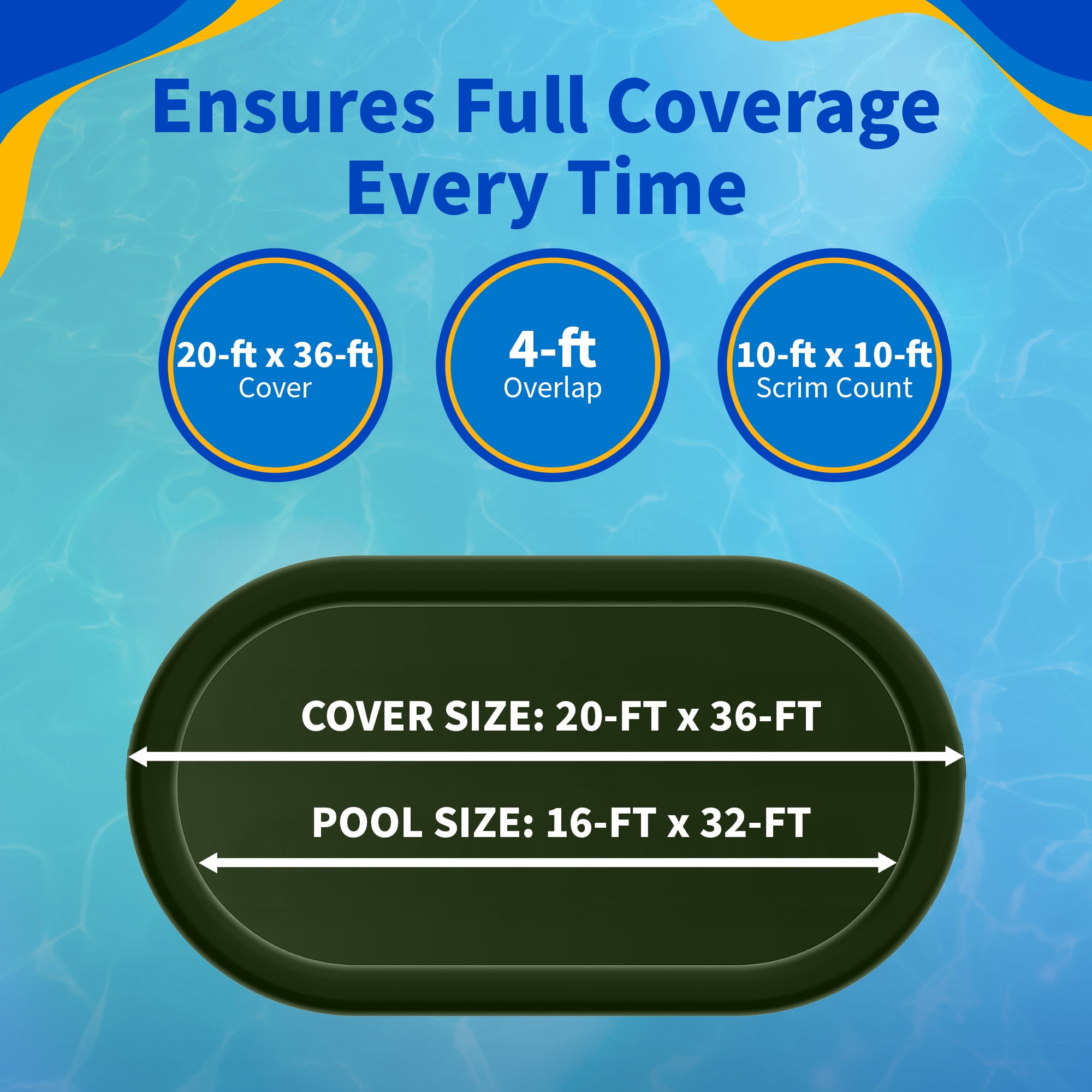 Blue Wave 16' x 32' 12-Year Oval Above Ground Pool Winter Cover