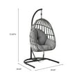 thumbnail image 4 of Mainstays Outdoor Wicker Patio Hanging Egg Chair, Gray, 4 of 9