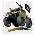 thumbnail image 3 of Ambesonne Cartoon Shower Curtain, Off Road Savannah Truck, 69"Wx84"L, Brown and Grey, 3 of 5