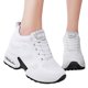 thumbnail image 5 of Zapatillas de deporte para mujer con aumento de altura oculto, de malla combinable, transpirables, blancas, con suela gruesa, para caminar, con saltos y suela suave, 5 of 5