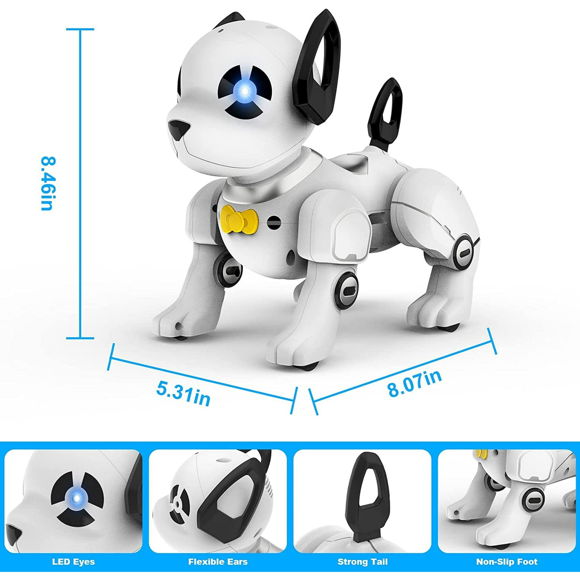 RC Robot Dog Toy, Programmable Smart Interactive Robot Dog Pet, RC Stunt Robot Dog Toy, Dog Imitation Animal Music Dance Handstand Push-Up Follow Function, For Kids Boys & Girls (1PCS)