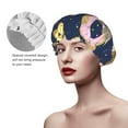 thumbnail image 4 of Easygdp Sloth with Donuts Shower Caps for Women, Double Waterproof Layers Shower Cap, Quick Drying Bath Hair Cap Reusable, 4 of 9