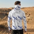 thumbnail image 5 of Men's UPF 50+ Camo Sun Hoodie, Raglan Colorblock Long Sleeve Uv Protection Hooded Fishing Shirt, Lightweight Quick Dry Polyester Light Purple S, 5 of 5
