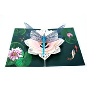 Dragonfly 3D Birthday Card Pop Up For Grandma, Mom, Mother In Law, Daughter, Niece -Ideal Gift On Birthday, Greeting pop up card