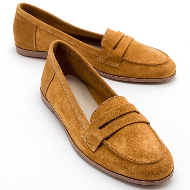 Dorothy - Mocasines de ante color mostaza amarillo 25 CM