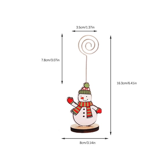 Christmas Note Holder Business Card Message Picture Decoration Wood Snowman Clip Table Decor Wedding Party Arrangement Supplies Snowman