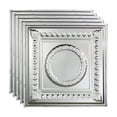 thumbnail image 1 of FASÄDE Rosette Decorative Vinyl 2ft x 2ft Lay in Ceiling Panel in Brushed Aluminum (5 Pack), 1 of 5