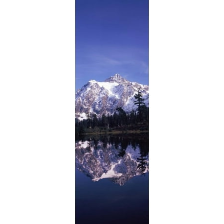 Reflection of mountains in a lake Mt Shuksan Picture Lake North Cascades National Park Washington State USA Poster