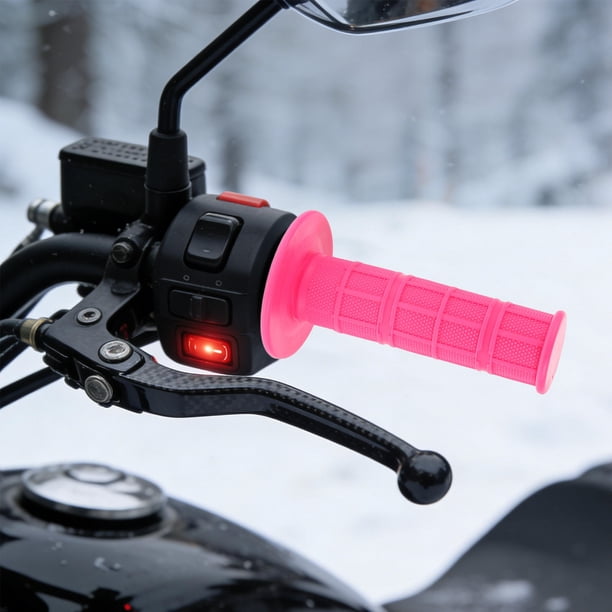 SHOWERORO 4Ud Empuñaduras Para Manillar De Motocicleta En Silicona Rosa Con Ajuste Universal Y Seguridad