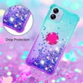 thumbnail image 5 of Clear Case for Samsung Galaxy A04e with Kickstand for Girls Women, Liquid Glitter Sparkle Bling Cute Case Gradient Quicksand Cover for Samsung Galaxy M04e/ A04/ F04 JB Bluish Violet, 5 of 16