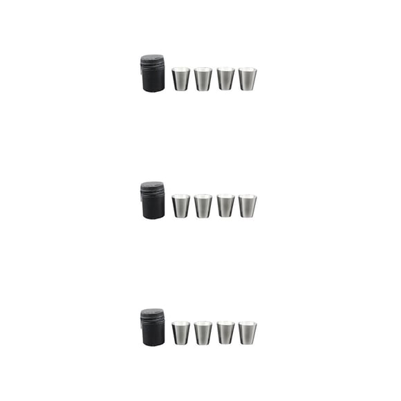 Bewildely 4 Pieces 30ml Stainless Steel Wine Cup Camping Travel Glass Jug Mug Outdoor Kitchen Whisky Stackable Drinkware Type1 NO1