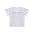 thumbnail image 2 of iiniim Girls Boys Shiny Metallic Short Sleeve T-Shirt Hip Hop Jazz Dance Performance Festival Party Top Shirt Blouse, 2 of 7