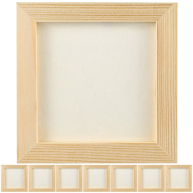 8 marcos de fotos de madera de arcilla en blanco para manualidades, marcos de pintura de madera para niños.