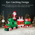 thumbnail image 3 of Best Choice Products 8.5 x 5ft Pre-Lit Inflatable Christmas Train & Animated Santa Claus w/ 10 LED Lights, Ground Stakes, 3 of 8