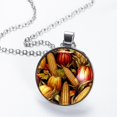 thumbnail image 2 of Thanksgiving corn Glass Circular Pendant Women's Necklace, 2 of 5