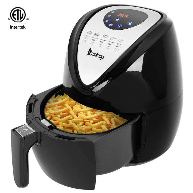 Deco Chef 5.8QT Digital Electric Air Fryer with Accessories and Cookbook- Air Frying Roasting Baking Crisping and Reheating for