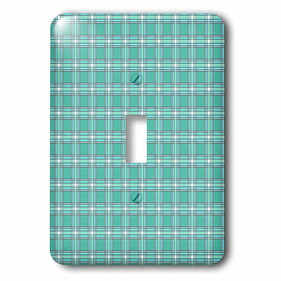 3dRose, Turquoise Plaid, single toggle switch