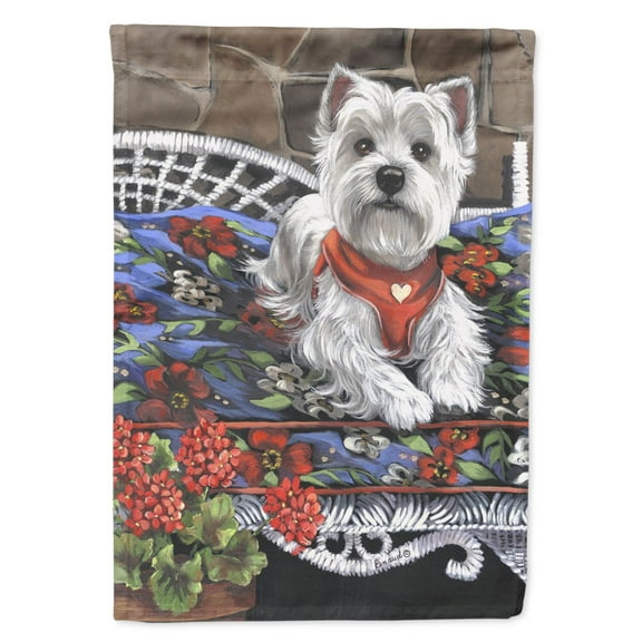 Carolines Treasures PPP3206CHF Westie Hannah Mae Flag Canvas House Size  Large multicolor