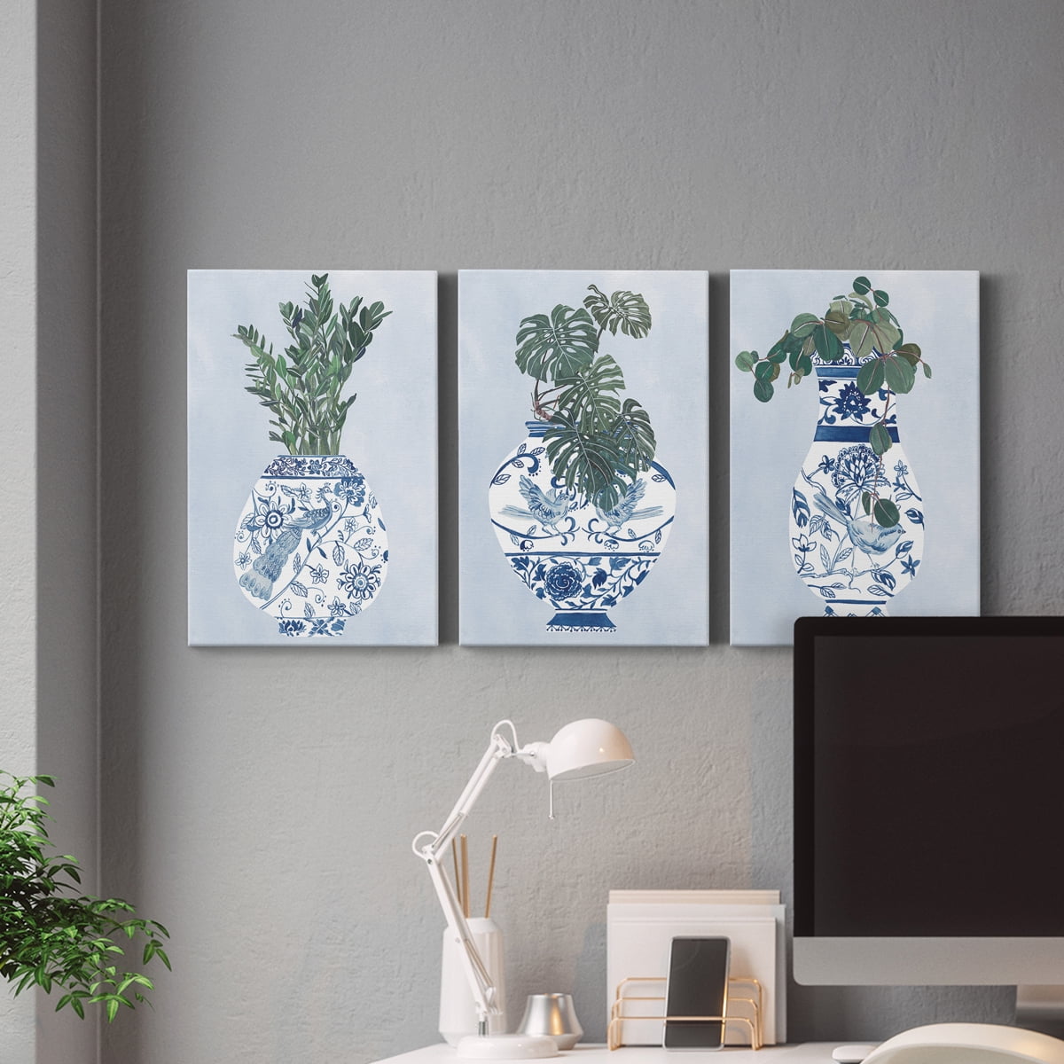 Moonlight Vase I Premium Gallery Wrapped Canvas - Ready to Hang - 8 x 12 Each