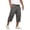 Gray01, variant on Dwelliawo Men's Cargo Shorts Summer Capri 3/4 Pants Long Below Knee Shorts Cargo Hiking Elastic Waist Multi-Pockets Pants Wine 2XL