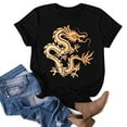 thumbnail image 2 of LYXSSBYX Tshirts Shirts for Women New Year Dragon Printed Short Sleeved Casual Loose Top Short Sleeved Round Neck Top/shirt, 2 of 6