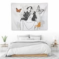 thumbnail image 3 of ONETECH  Art Line Aesthetic Tapestry, Simple Women with Flower Butterfly Wall Hanging, Modern Minimalist Abstract Creative Sketch Wall Décor for Dorm Bedroom Office, 3 of 7