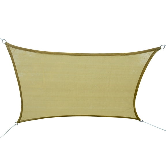 Outsunny 20' x 16' Rectangle Outdoor Patio Sun Sail Shade Canopy, Sand