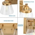 thumbnail image 2 of Progress Lighting Hinton 2-Light Vintage Brass Bath Vanity, 2 of 6