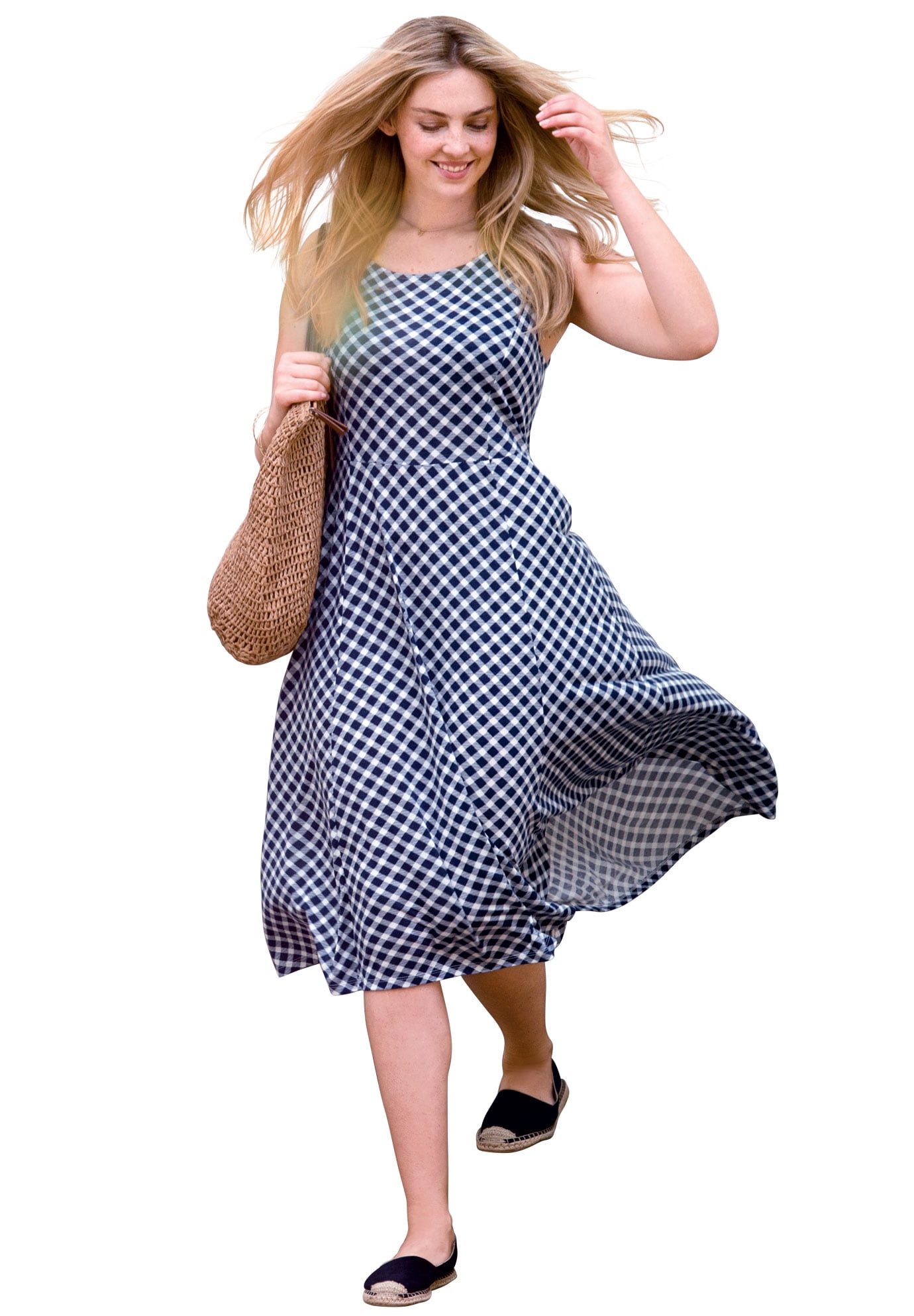 ellos Womens Plus Size Fit and Flare Knit Dress