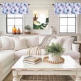 thumbnail image 4 of Blue Purple Valance Curtain Flowers Pansy Watercolor Gradient Plant Petals Window Valances Rod Pocket Short Curtains Window Treatments for Kitchen Bedroom Bathroom Laundry 56" x 16", 4 of 9