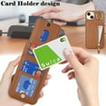 thumbnail image 3 of iPhone 13 case with Card Holder, iPhone 13 Phone Case Wallet for Women magsafe Compatible Wallet Detachable 2-in-1 for Men-Brown, 3 of 13