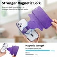 thumbnail image 4 of Allytechgroup Compatible with iPhone 16 Wallet Case with Camera Lens Protector, PU Leather Kickstand Card Slots Case Magnetic Shockproof Protective Back Cover Bumper for Women Men, Purple, 4 of 11