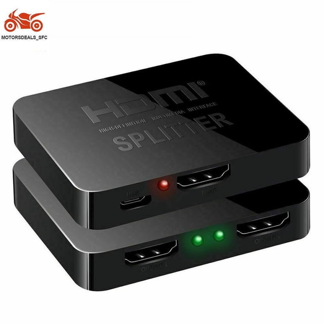 Divisor 1 en 2 Sunnimix Amplificador de Señal 3D 1080P Para Monitor Dual Negro Splitter HDMI 1 en 3