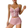 thumbnail image 3 of UDAUDU 2 Piece Pajama Set for Women Heart Pattern Cami Top and Shorts Pjs Sleepwear Sets Comfy Outfits 2XL, 3 of 9