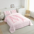 thumbnail image 4 of Erosebridal Bowknot Comforter Sets Queen Size for Teens, Initial M Letter Comforters & Duvets, Monogrammed Decor, Lightweight, 4 of 8