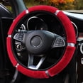 thumbnail image 2 of Funda para volante de coche de felpa con imitación de diamante para mujer, sin anillo interior, banda elástica, funda para manillar, 2 of 6