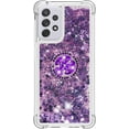 thumbnail image 5 of for Samsung Galaxy A33 5G Glitter Case with Ring Holder, Bling Sparkle Floating Liquid Soft TPU Cushion Fashion Girly Women Girls Clear Case Cover for Samsung Galaxy A33 5G  Purple, 5 of 14