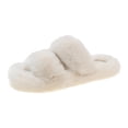 thumbnail image 2 of Women's Plush Slippers Soft Shoes Non Slip House Shoes Warm, Fashion with Two Band Open Toe Slides, Fuzzy for Girls Lady Women Indoor Outdoor 36, 2 of 8
