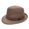 thumbnail image 5 of Straw Hat Summer Breathable Mesh Pork Pie Hat for Men, Lightweight Packable Sun Protection Beach Outdoor Jazz Cap, Classic Bowler Hat Travel Party, 5 of 6