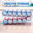thumbnail image 4 of Organizador para refrigerador, dispensador de latas, contenedor organizador de almacenamiento, caja de almacenamiento de latas de refrescos y bebidas rodantes automáticas de 2 capas para nev, 4 of 5