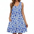 thumbnail image 4 of Fantaslook Reduced Dress for Women Casual Loose Summer Florals Printed Dress Fashion Sleeveless V-neck Dress Multicolor 8(L), 4 of 6