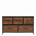 thumbnail image 2 of CONCETTA 5 Drawer Dresser, Fabric Bedroom Dresser, Wide Chest of Drawers,Storage Nightstand, Home Organizer for Bedroom, Living Room, Study Room and Hallway, Black Rust, 2 of 7